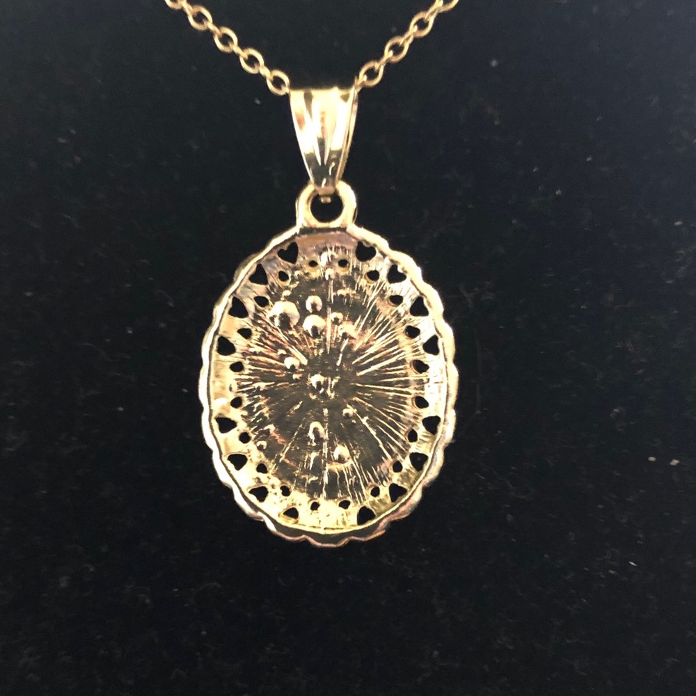 Gold-Tone Mickey Mouse Oval Pendant Necklace - Women Jewelry - Picture 3 of 9